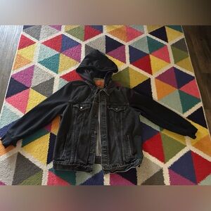 Levi's Black Denim Jacket with Hood